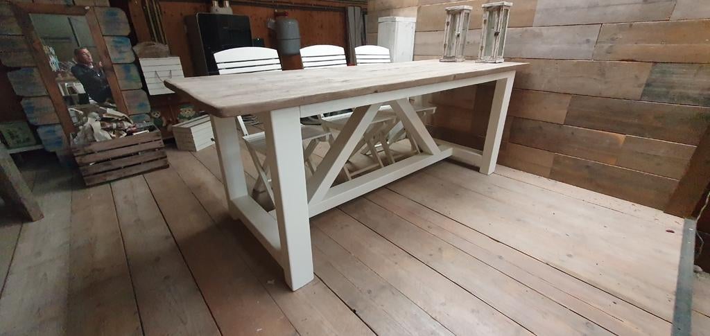 Eettafel 77 x 200 x h77cm, 150 tot 200 cm, Rechthoekig, Overige houtsoorten, 50 tot 100 cm