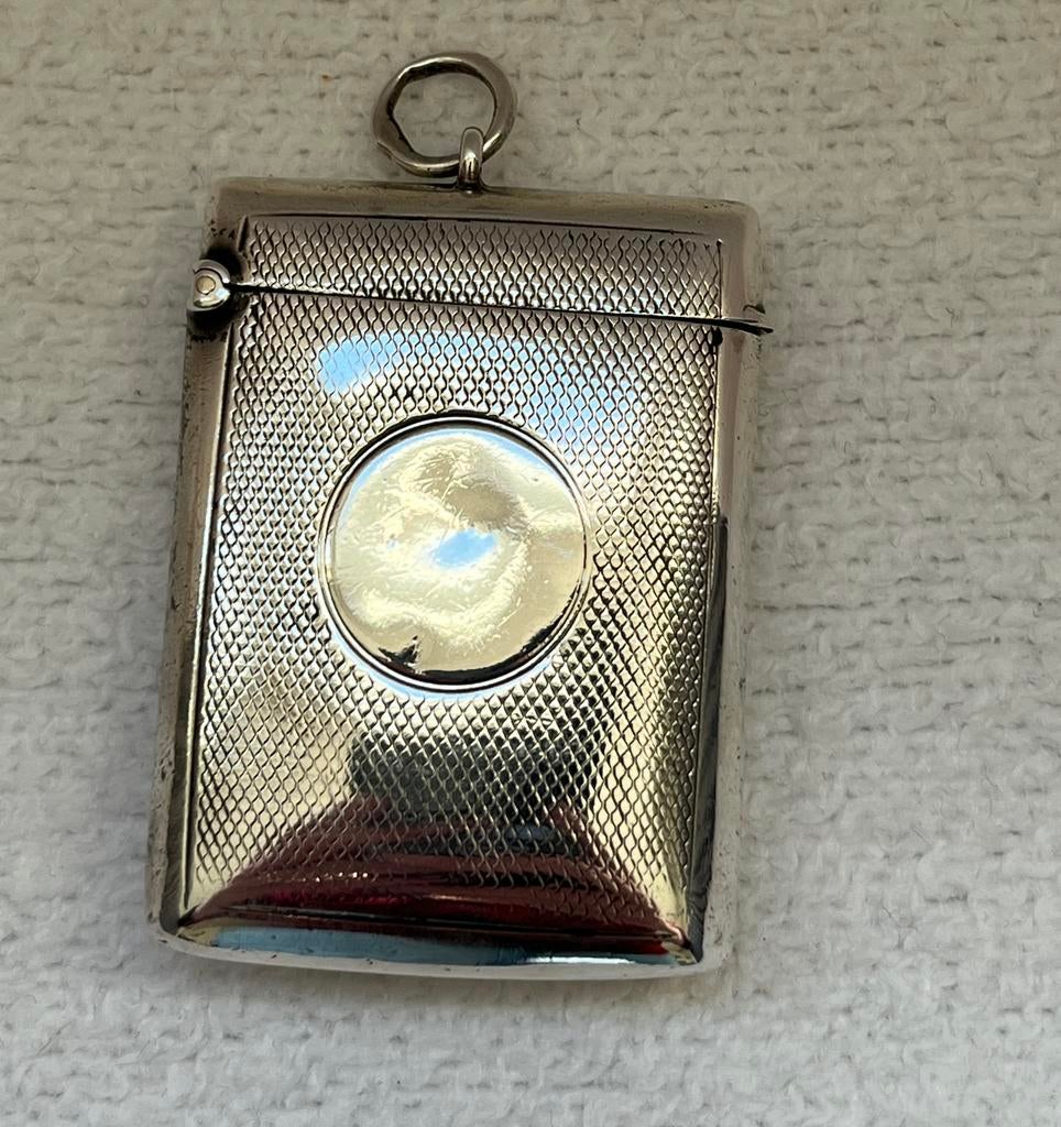 Sterling zilveren luciferdoosje/Vesta Case - Birmingham 1903, Ophalen of Verzenden, Zilver