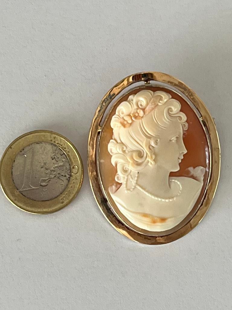 camee broche rose goud, Ophalen of Verzenden