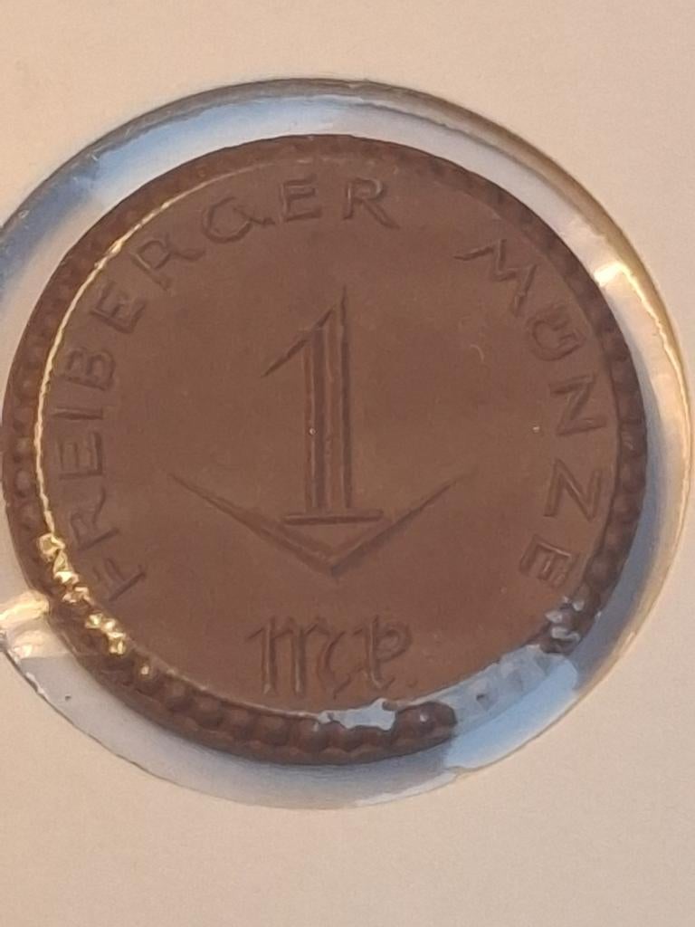 Notgeld 1 mark 1921 Freiberg porselein, Ophalen of Verzenden, Duitsland
