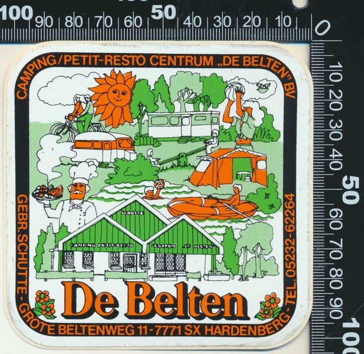 Sticker: Camping Petit Resto Centrum De Belten - Hardenberg, Ophalen of Verzenden, Zo goed als nieuw, Bedrijf of Vereniging