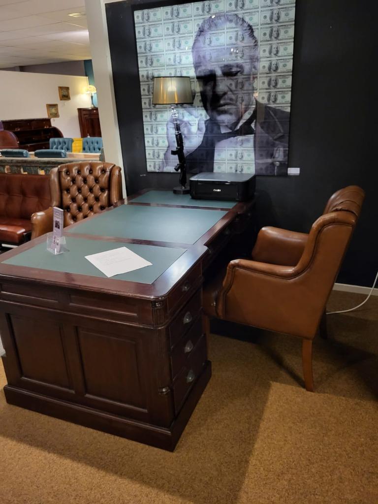 Engels bureau, mahoniehout, 1.80 x 0.90, Ophalen of Verzenden, Nieuw