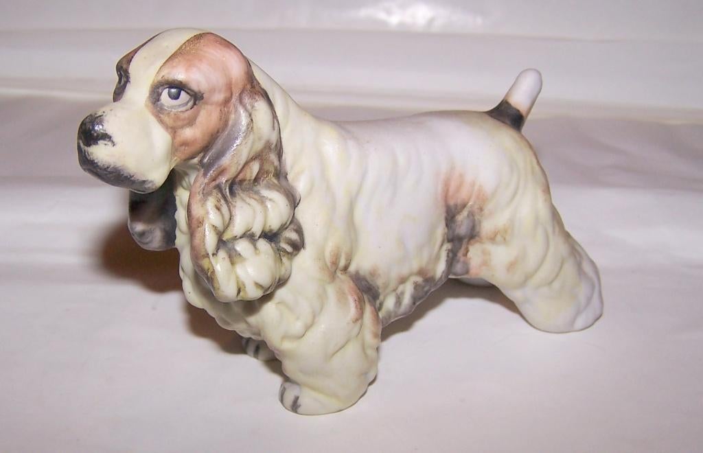 Vintage beeldje Cocker Spaniël. L. 13 cm. Nwst., Ophalen of Verzenden, Zo goed als nieuw, Dier