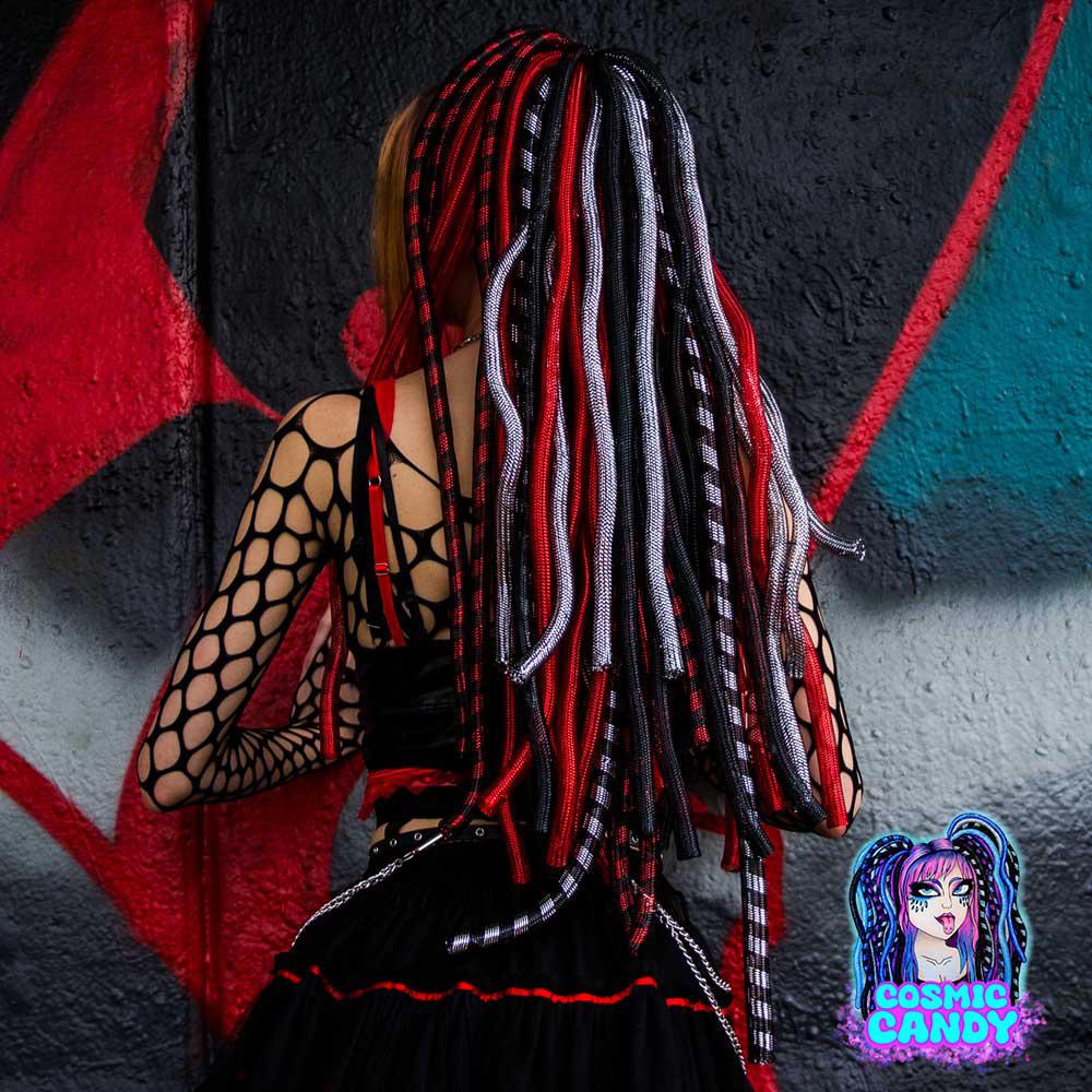 Cyberfalls / Cyberlox  [ZWART/ROOD/BLAUW/GEEL], Hobby en Vrije tijd, Kostuums, Theaterbenodigdheden en LARP, Nieuw, Accessoires
