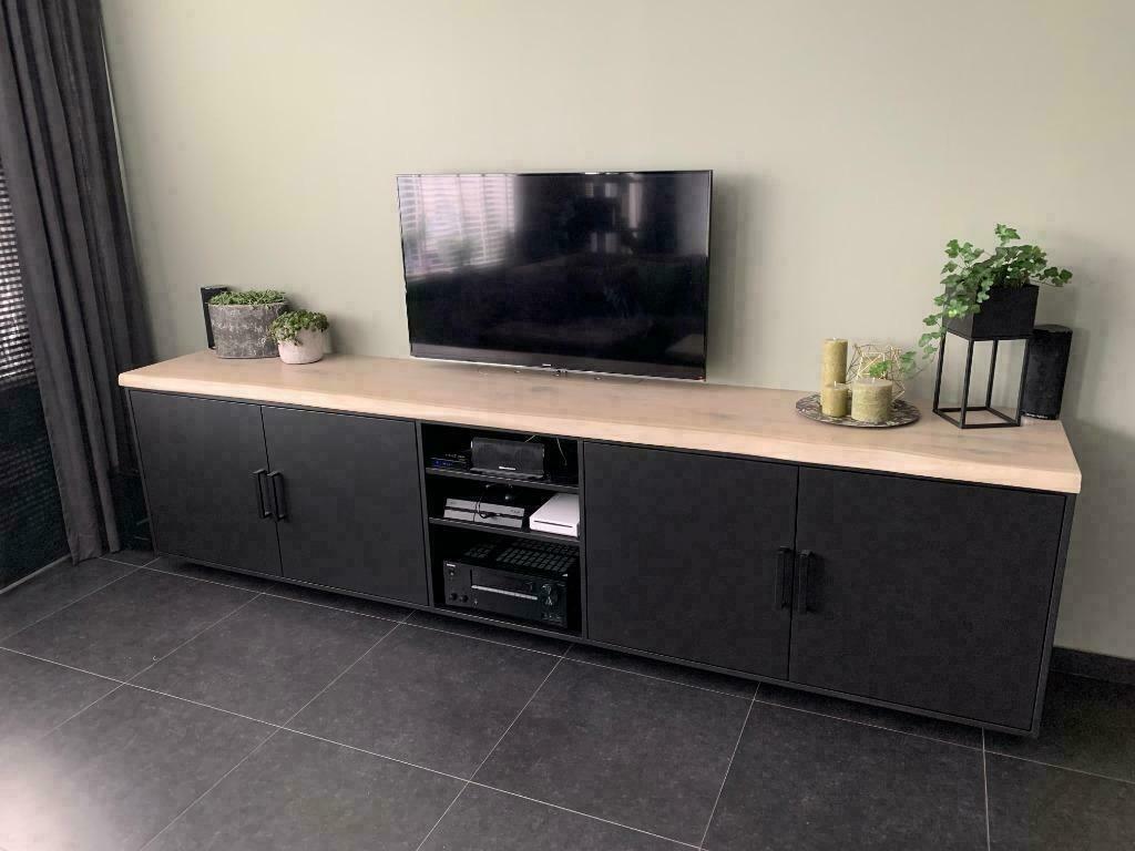 Eiken Boomstam tv meubel plank BESTA STUVA IKEA blad, Ophalen, Nieuw