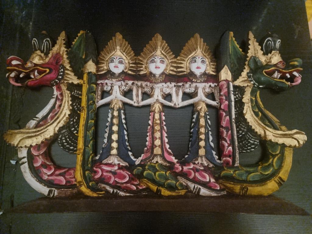 Antieke Indonesische Wanddecoratie - Drakenmotief, Ophalen of Verzenden