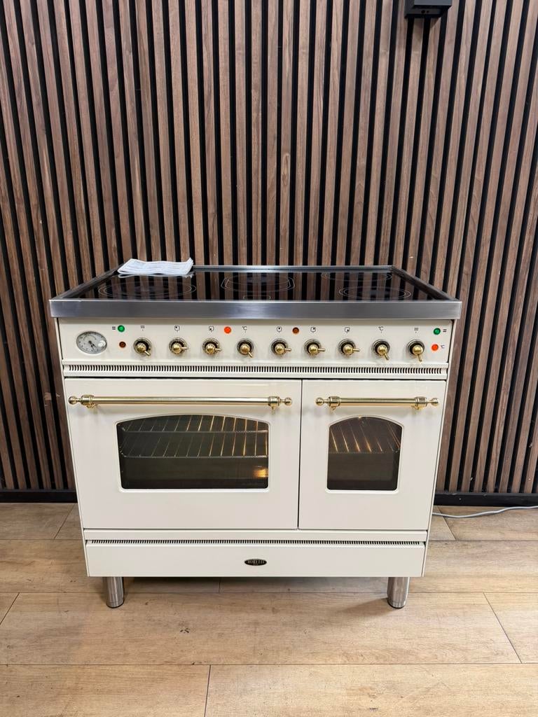 Prachtige Boretti Fornuis keramisch 90 cm (Gratis bezorgen), 5258sh, Keramisch, Ophalen of Verzenden, Zo goed als nieuw