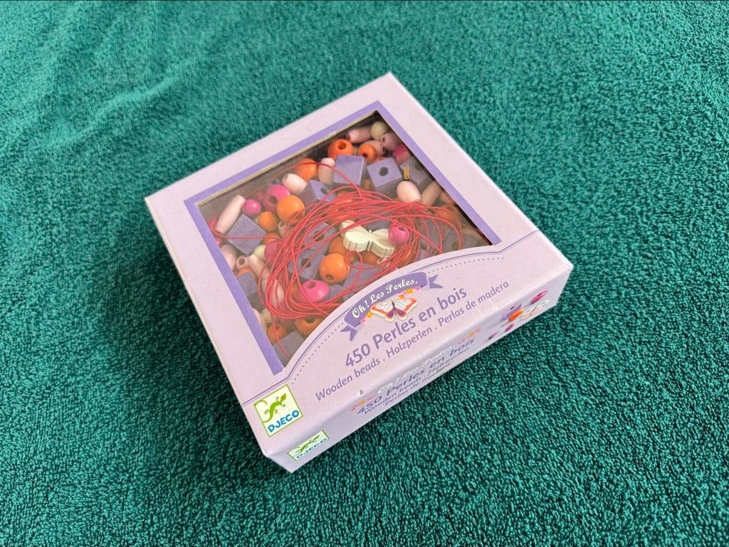 DJECO Kralen Rijgset - 450 Houten Kralen, Ophalen, Nieuw, Knutselen