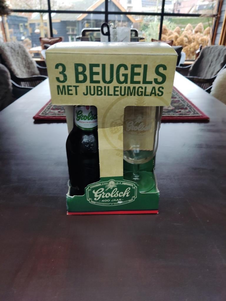 Grolsch 3 Beugels + Jubileumglas 400 Jaar, Ophalen of Verzenden