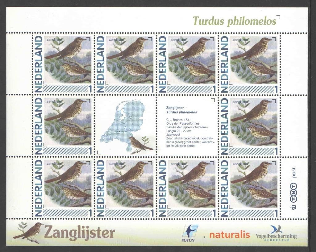 Postzegels Vogels in Nederland: Zanglijster, Ophalen of Verzenden, Na 1940, Postfris