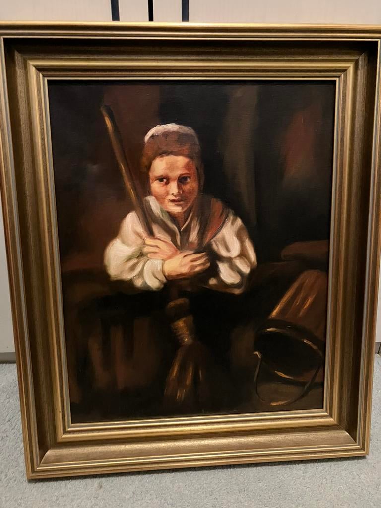 Meisje met bezem Rembrandt van Rijn, Antiek en Kunst, Ophalen