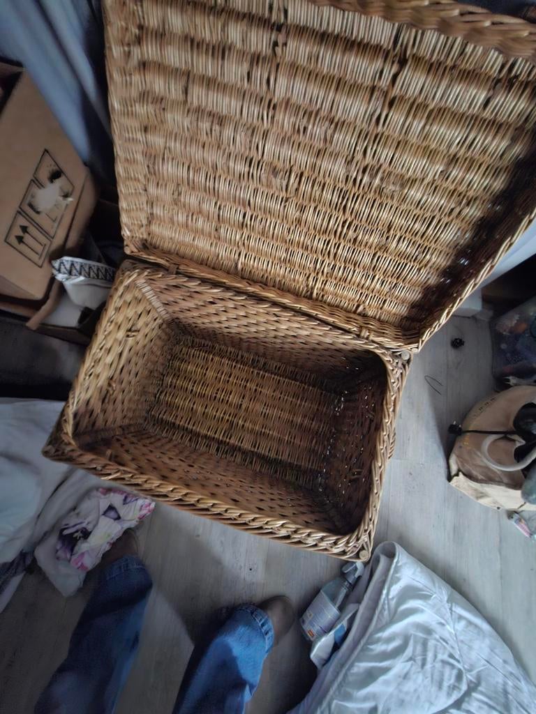 Vintage Rieten Hutkoffer, Ophalen, Overige materialen, Gebruikt, 100 tot 150 cm