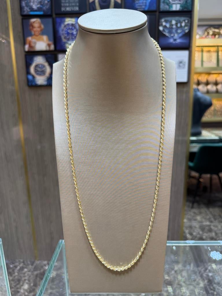 14KT Goud - 22.6 Gram - Ketting - ROPE - Gedraaide Ketting