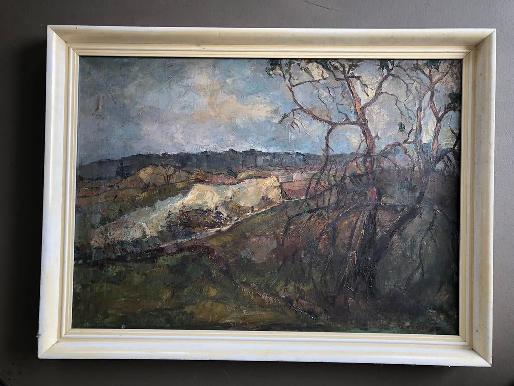 Schilderij W. de Greef, Antiek en Kunst, Ophalen