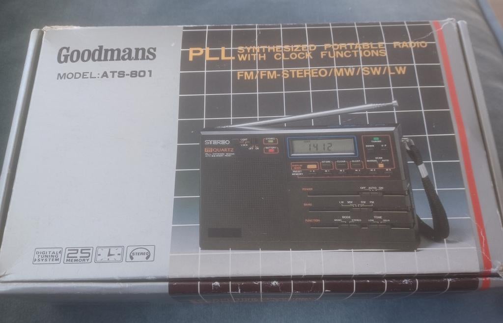 Goodmans aka Sangean ATS-801 wereldontvanger radio PLL + box, Ophalen of Verzenden, Zo goed als nieuw