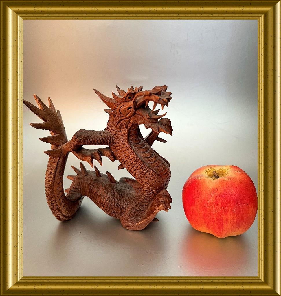 Oud houtsnijwerk draak, Overige onderwerpen, Houtsnijwerk, Minder dan 20 cm, Ophalen of Verzenden