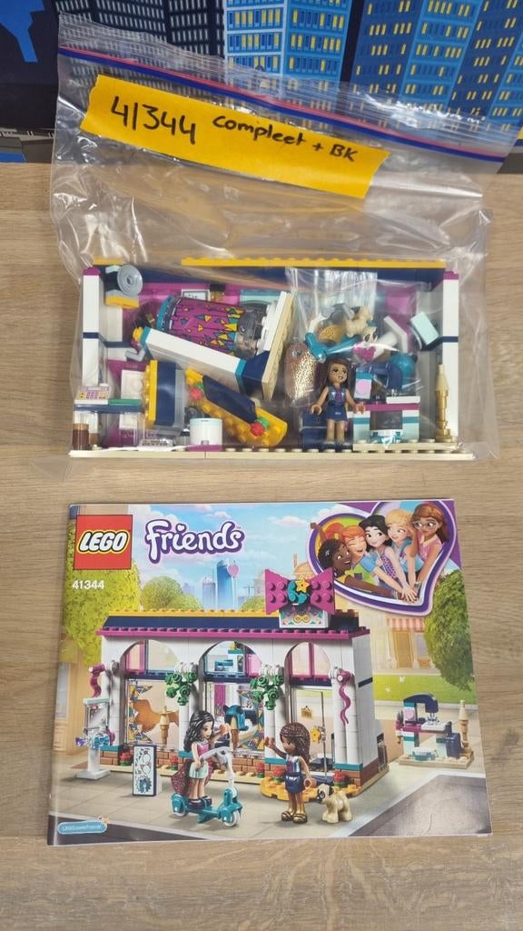 Lego Friends set 41344 Andrea's Accessoire winkel compleet, Ophalen of Verzenden, Zo goed als nieuw, Complete set, Lego