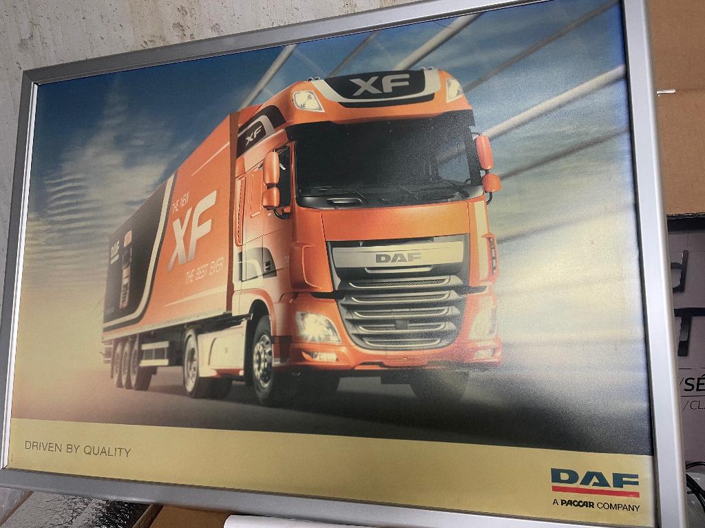Mooi poster van DAF met lijst, Met lijst, Deurposter of groter, Vierkant, Ophalen of Verzenden