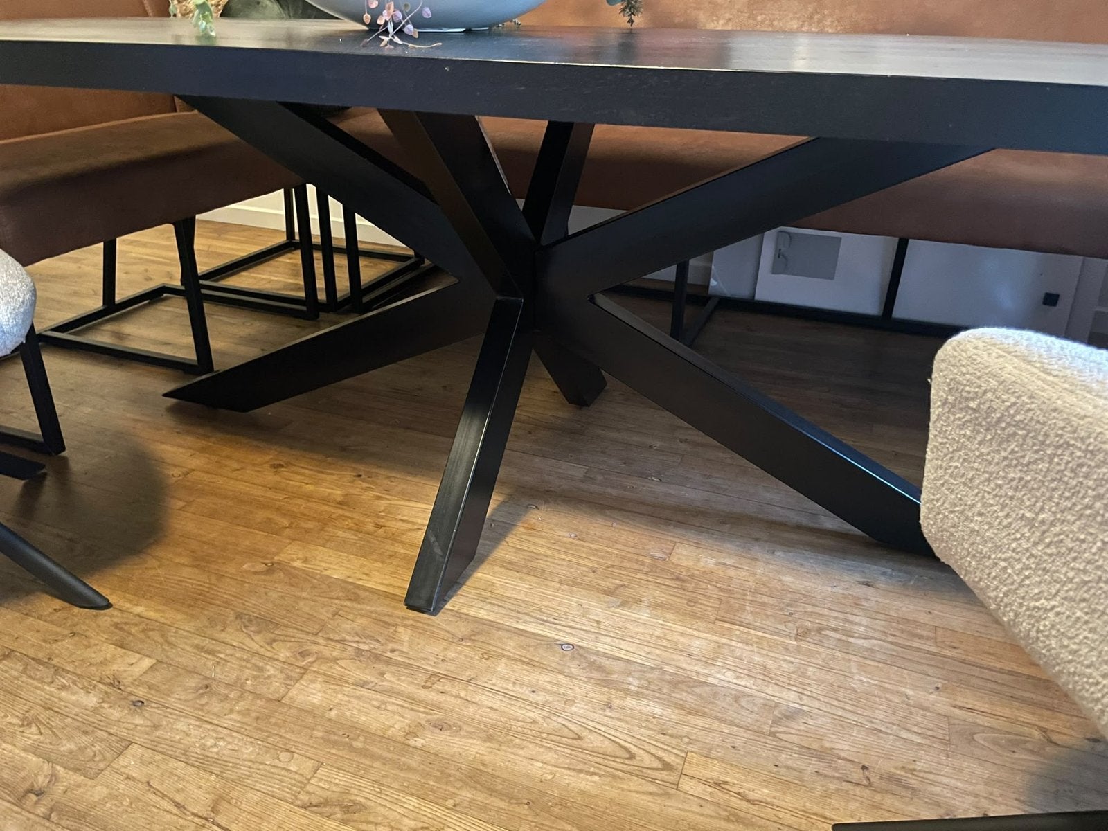 Stijlvolle Zwarte Eettafel - Modern Design, Huis en Inrichting, Ophalen, 200 cm of meer, 50 tot 100 cm, Zo goed als nieuw