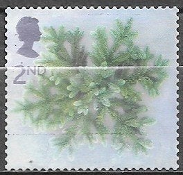 GB 2nd Kerstzegel - Blue Spruce Star - 2002, Verzenden, Gestempeld