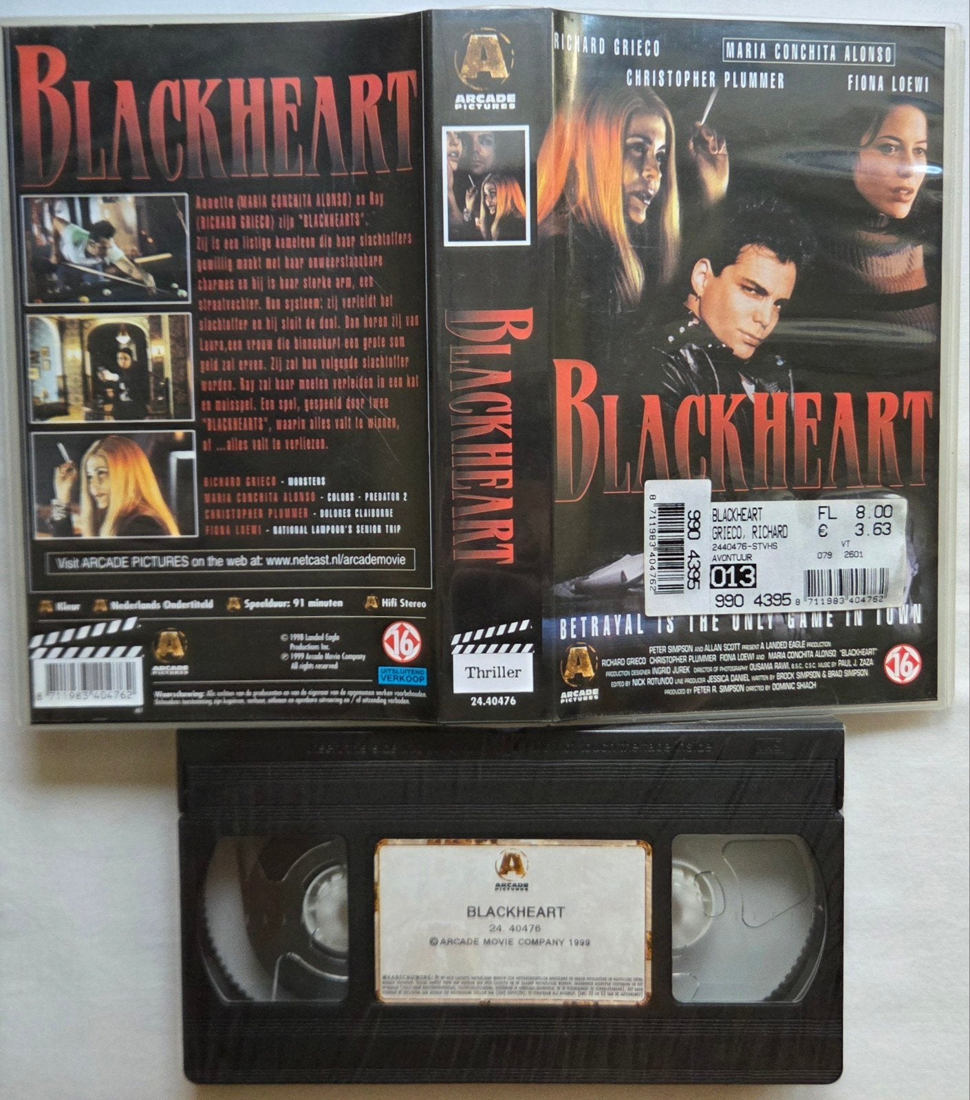 Blackheart Sealed VHS Actie, Cd's en Dvd's, Alle leeftijden, Ophalen of Verzenden, Nieuw in verpakking, Actie en Avontuur