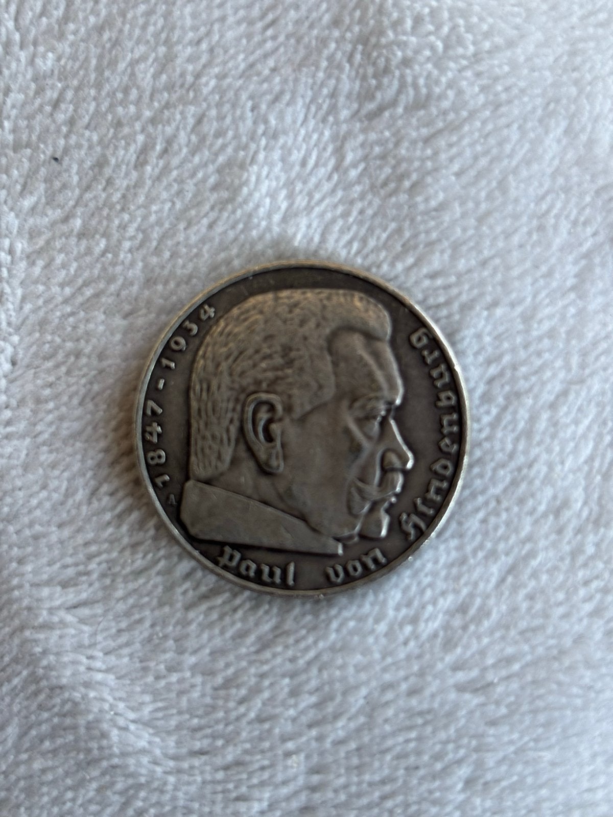 5 Reichsmark Hindenburg Munt 1936 Zilver, Ophalen of Verzenden, Duitsland, Embleem of Badge