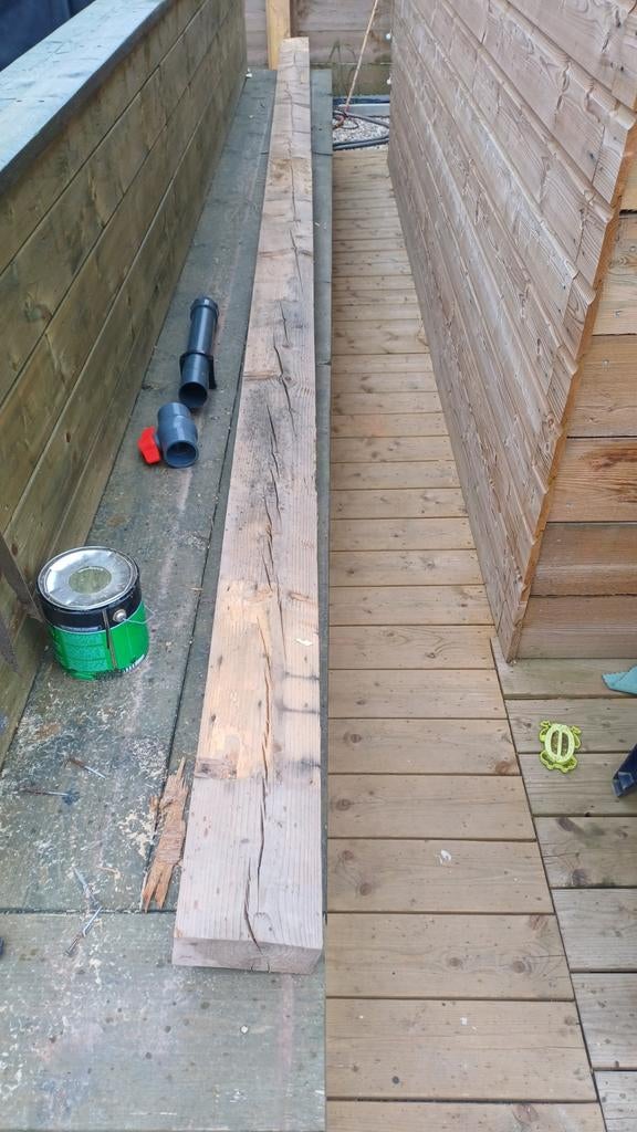 Brandhout 1 balk 500 x 17 x 7 krom + 2 pallets vurenhout, Minder dan 3 m³, Ophalen, Overige houtsoorten
