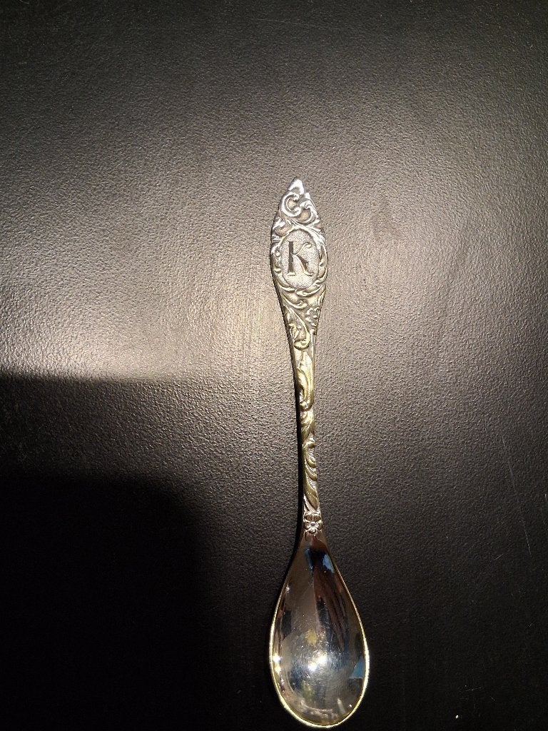 Oud Hollands zilveren letterlepel 'K' *eureka*, Ophalen of Verzenden, Zilver