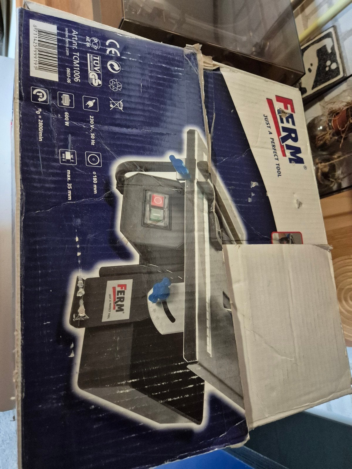 Ferm TCM1006 Tafelcirkelzaag - 600W, max 35mm zaagdiepte, Ophalen, Gebruikt, Cirkelzaag, 600 tot 1200 watt