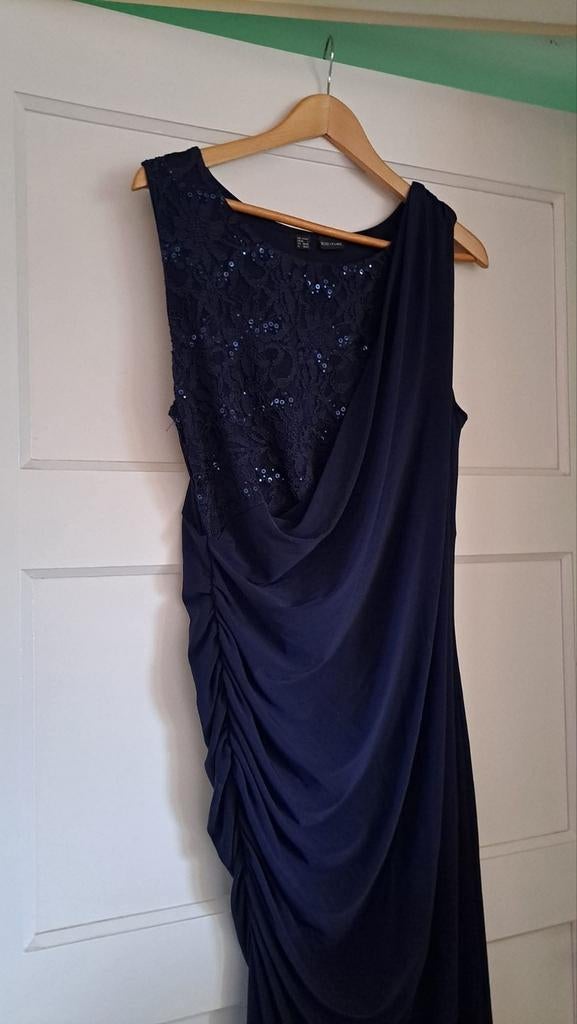 Galajurk  avondjurk mt 44/46 met mooi overslagje, Galajurk, Blauw, Maat 42/44 (L), Ophalen of Verzenden