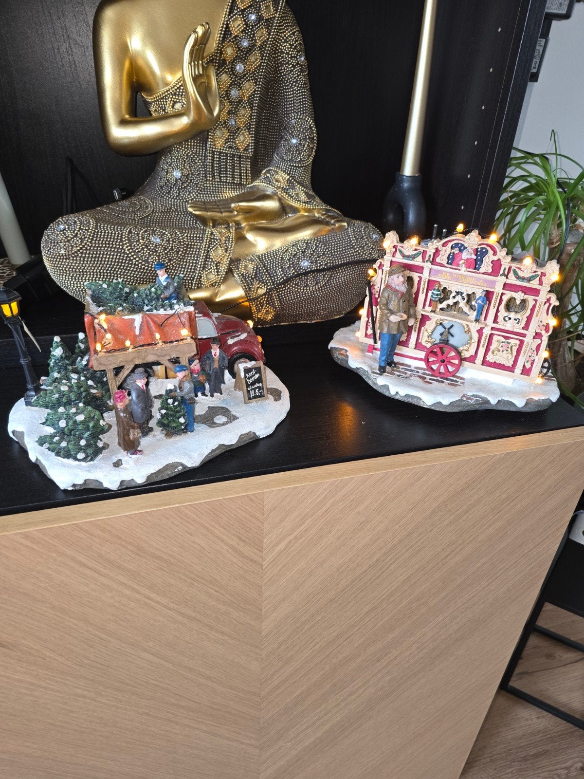 kerst huisjes, Ophalen