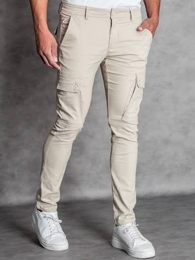 Zumo Heren Cargo Broek Slim Fit - Beige, Kleding | Heren, Onbekend, Beige, Nieuw, Ophalen of Verzenden