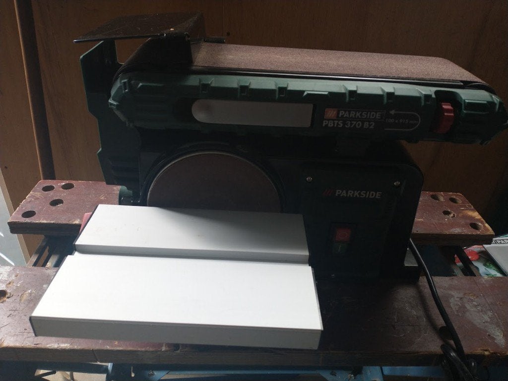 Parkside Band- en Schijfschuurmachine PBTS 370 B2, Ophalen, Gebruikt, 1200 watt of meer, Bandschuurmachine