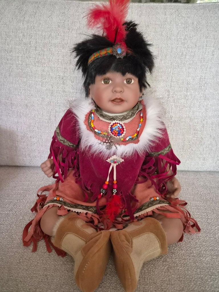 Native American-stijl pop — Sandy Faber / Ashton-Drake?, Ophalen of Verzenden, Zo goed als nieuw, Pop