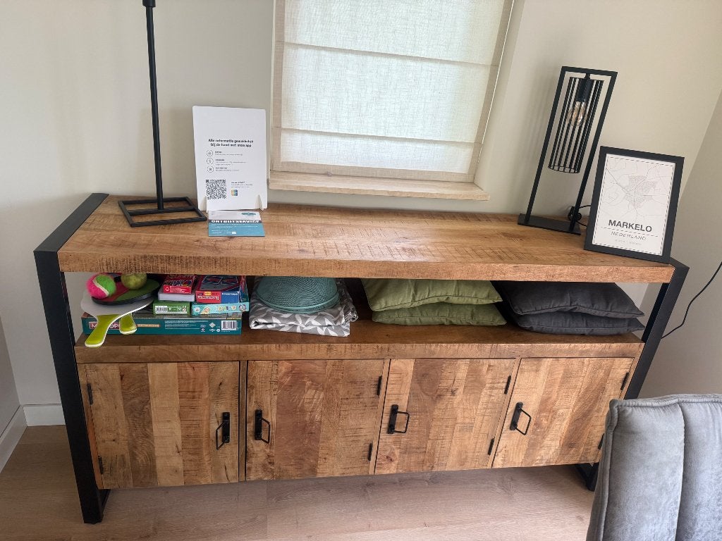 Dressoir mangohout, Ophalen, Zo goed als nieuw, 25 tot 50 cm, 150 tot 200 cm