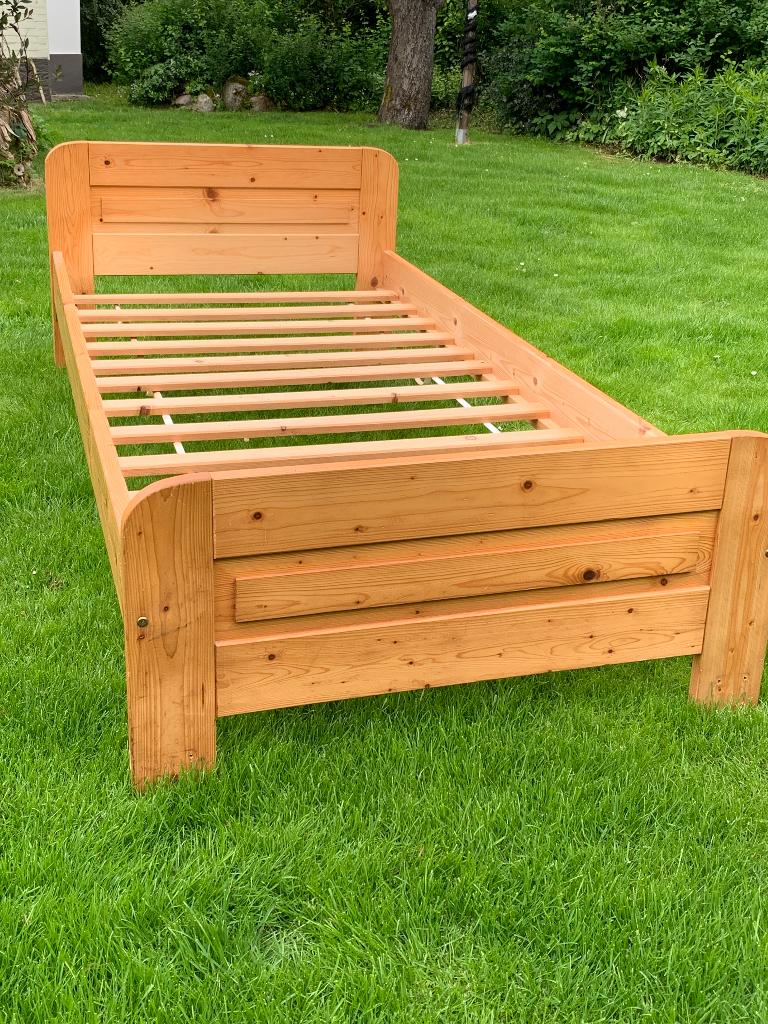 Houten ledikant 80x200cm, Ophalen, Gebruikt, Eenpersoons, Bruin
