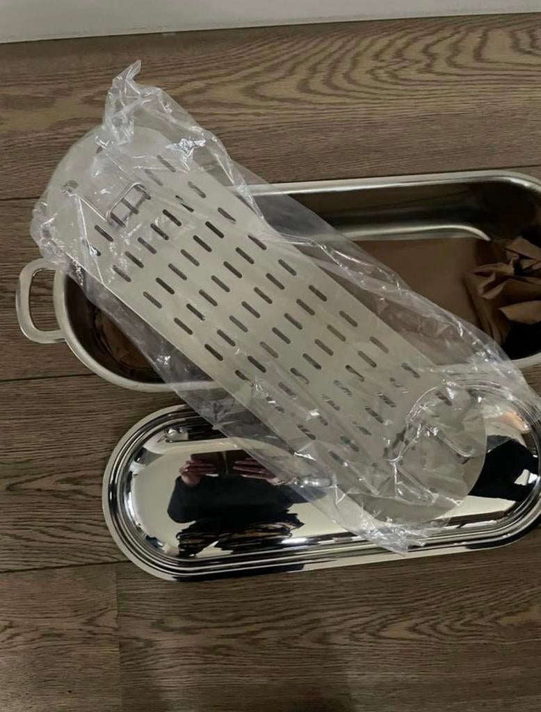 Spring - RVS Vispan / Braadpan met Rooster - Nieuw, Inductieplaat, Nieuw, Ophalen of Verzenden, Rvs