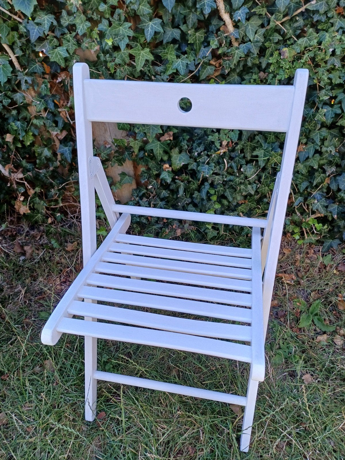 Opvouwbaar stoeltje met blauw kussen, Ophalen, Gebruikt, Blauw, Eén