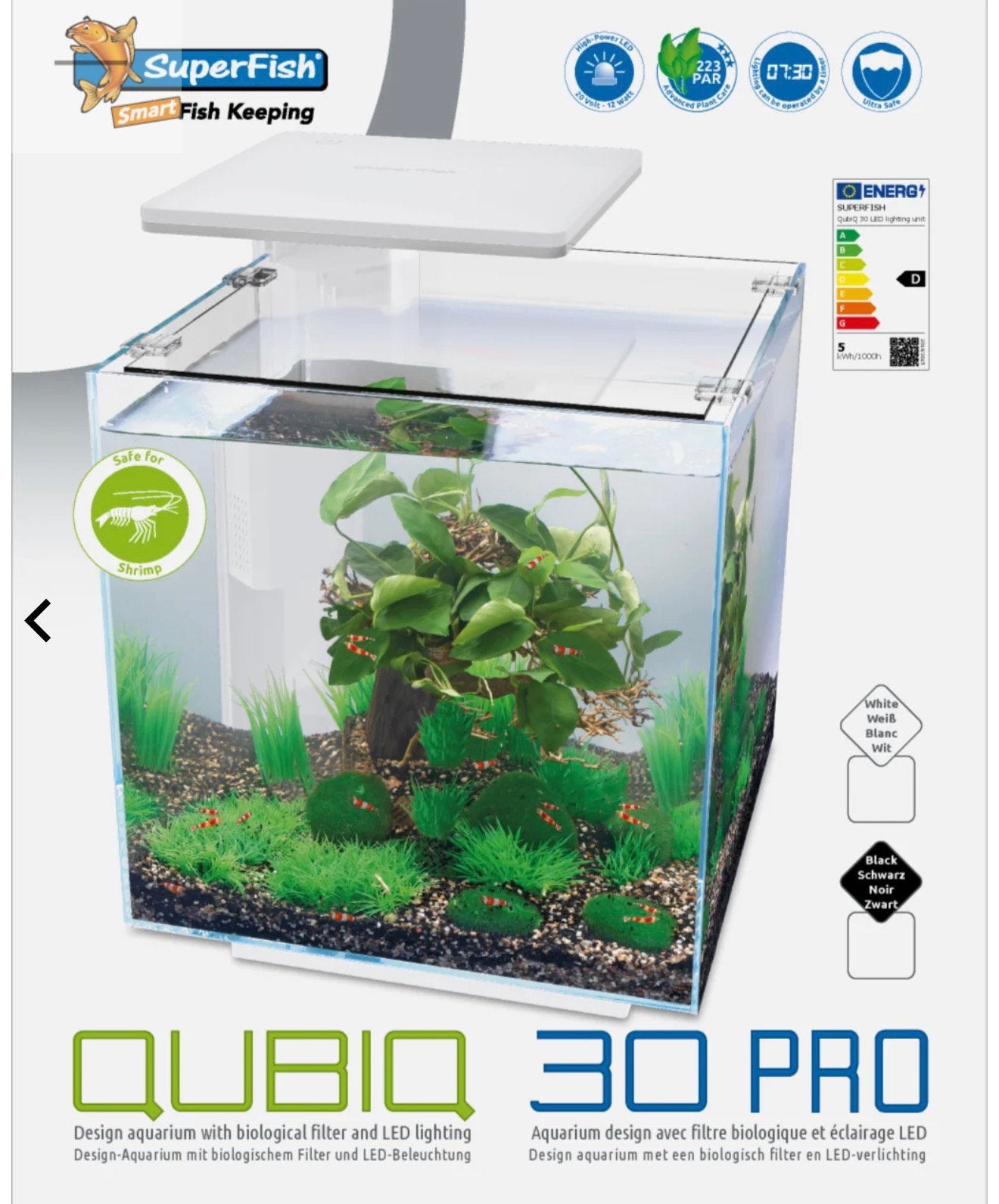 Aquarium Superfish Qubic 30 pro, Dieren en Toebehoren, Ophalen, Inclusief toebehoren, Zo goed als nieuw, Leeg aquarium