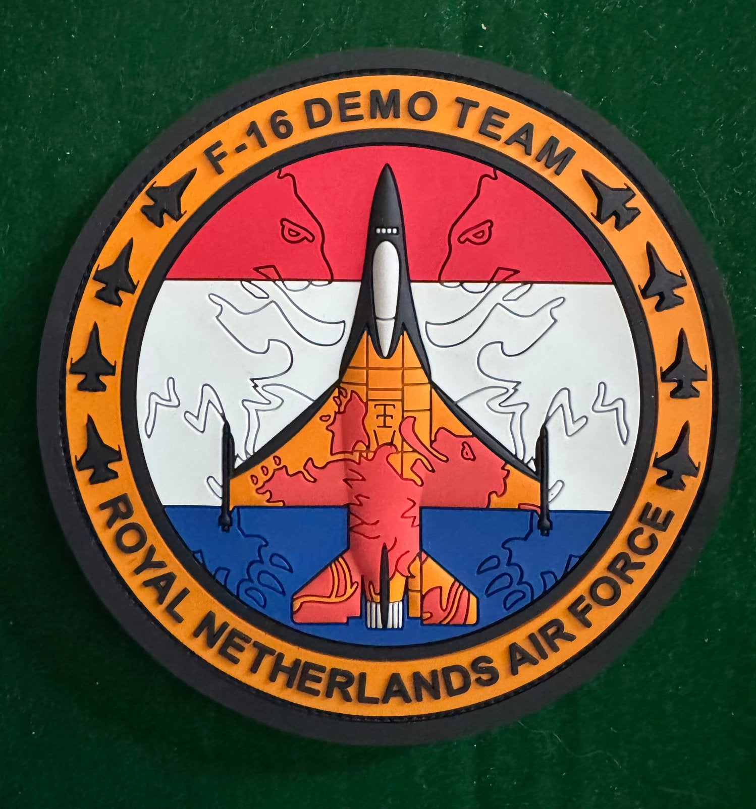 RNLAF F16 demo patch vlb Leeuwarden, Ophalen of Verzenden, Zo goed als nieuw, Patch, Badge of Embleem