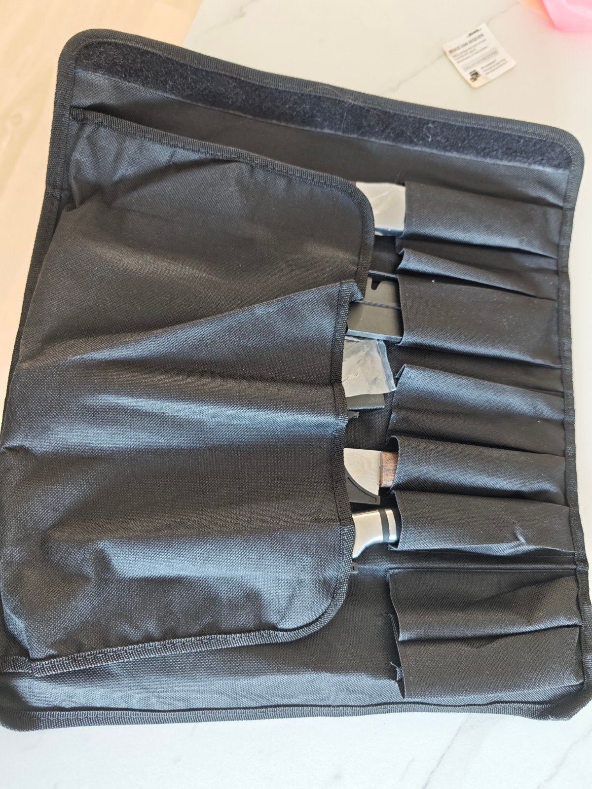 Messenset in oprolbare hoes - Ideaal voor koks, Gebruikt, Verzenden, Los bestek, Rvs of Chroom