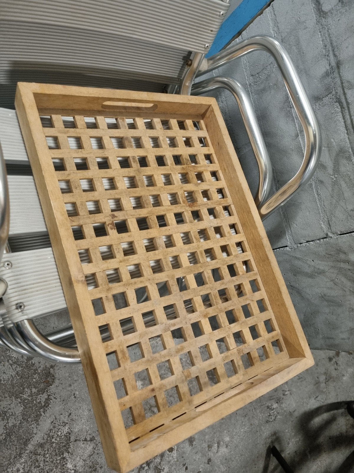 Houten rooster dienblad (Deens design / Skagerak stijl), Ophalen of Verzenden, Rechthoekig, Hout