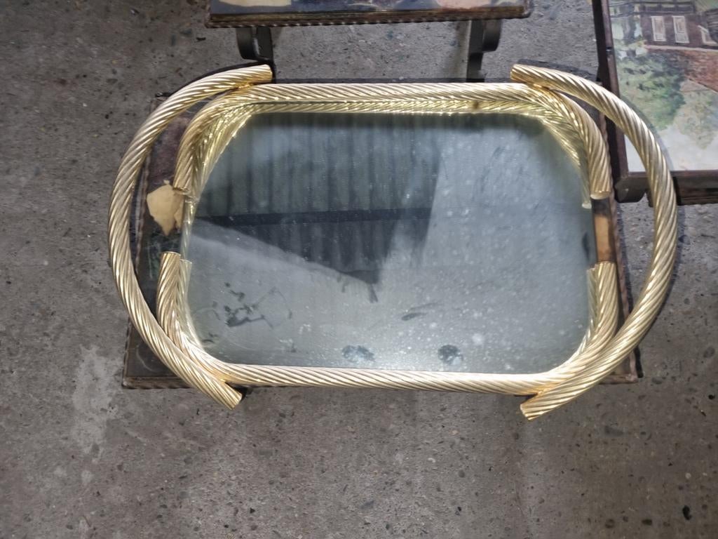 Vintage gouden spiegel dienblad, Ophalen of Verzenden