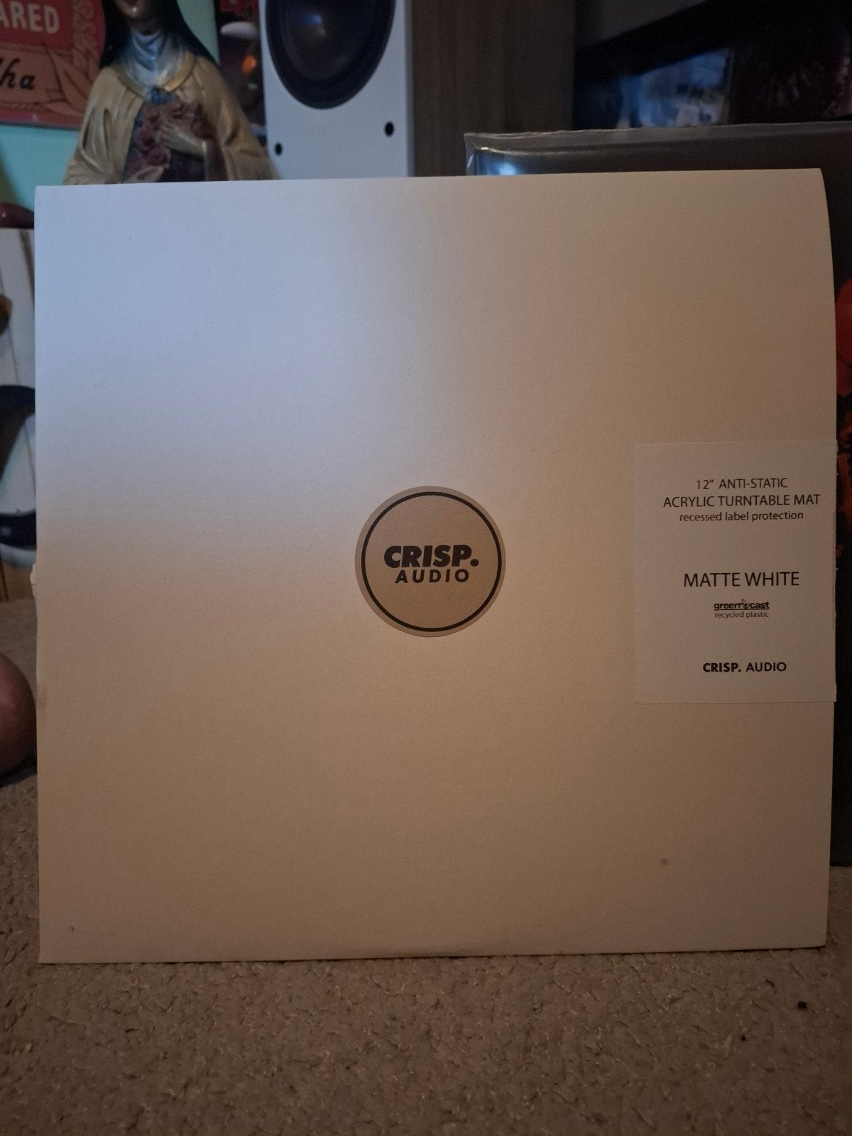 Crisp.Audio Anti-Statische Acryl Draaitafelmat - Mat Wit, Ophalen of Verzenden, Zo goed als nieuw, Overige merken