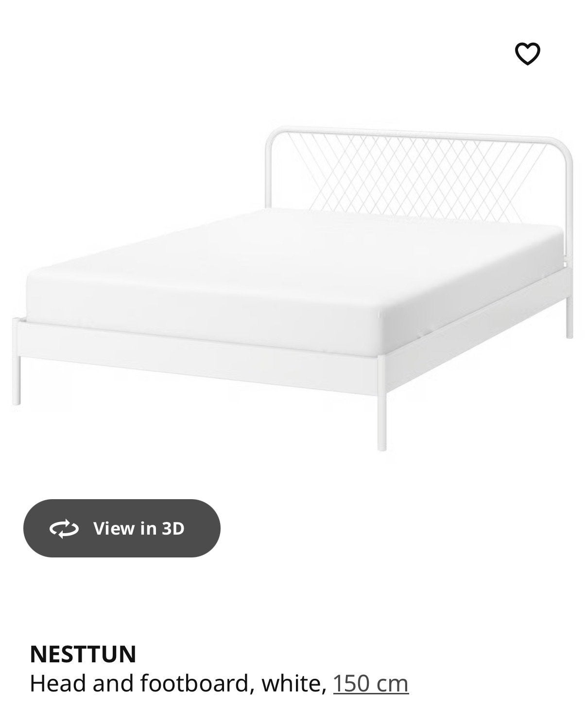 IKEA NESTTUN bedframe wit 140x200 cm, Huis en Inrichting, Gebruikt, Wit, Tweepersoons, 200 cm