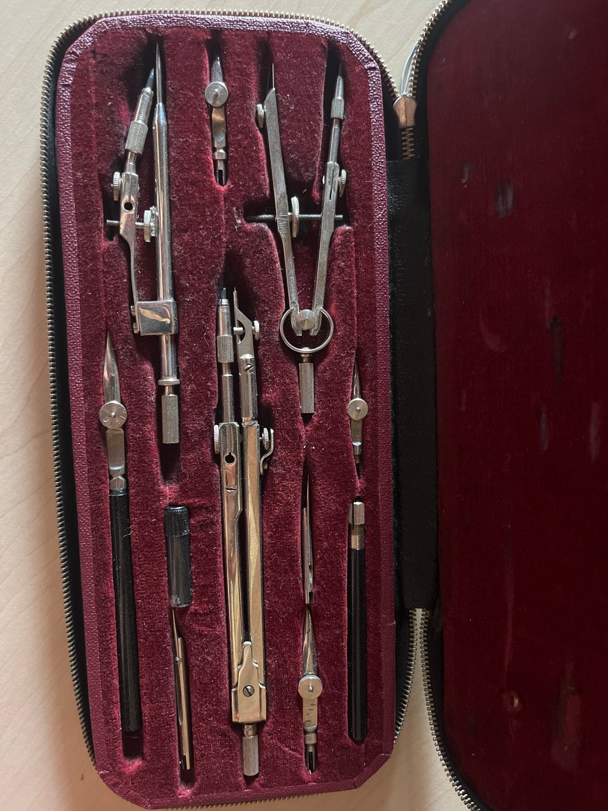 Precisie Tekenset Compleet in Etui, Antiek en Kunst, Antiek | Gereedschap en Instrumenten, Ophalen of Verzenden