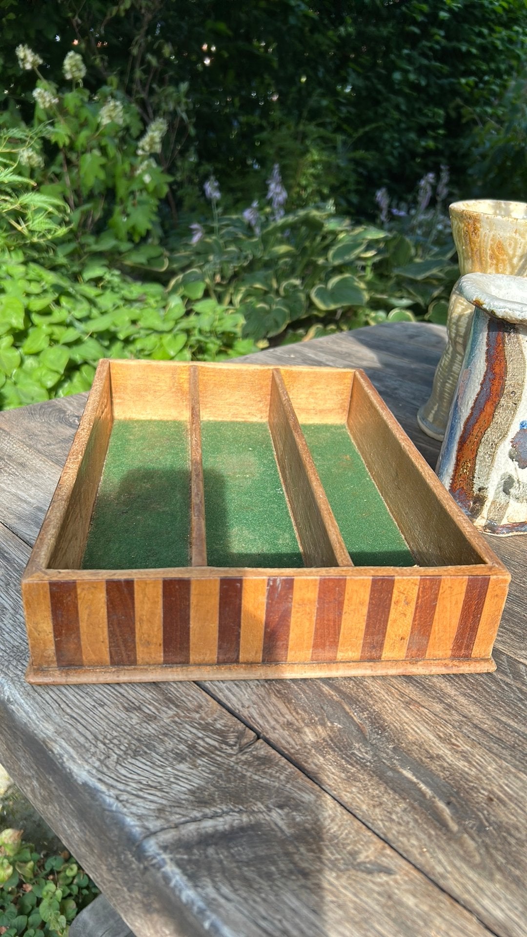 Antieke Shaker Shakerism of Schotse bestekbak organizer hout, Antiek en Kunst, Ophalen of Verzenden