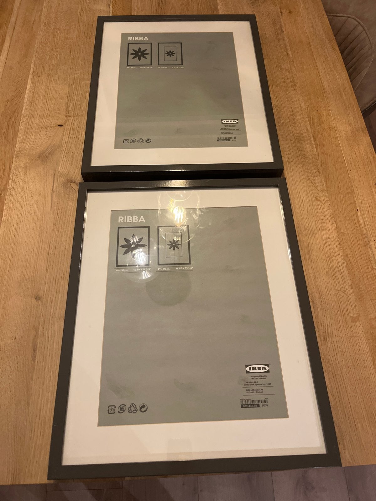 2x IKEA RIBBA fotolijst 40x50 cm, antraciet, Huis en Inrichting, Minder dan 50 cm, Gebruikt, 50 tot 75 cm, Ophalen of Verzenden