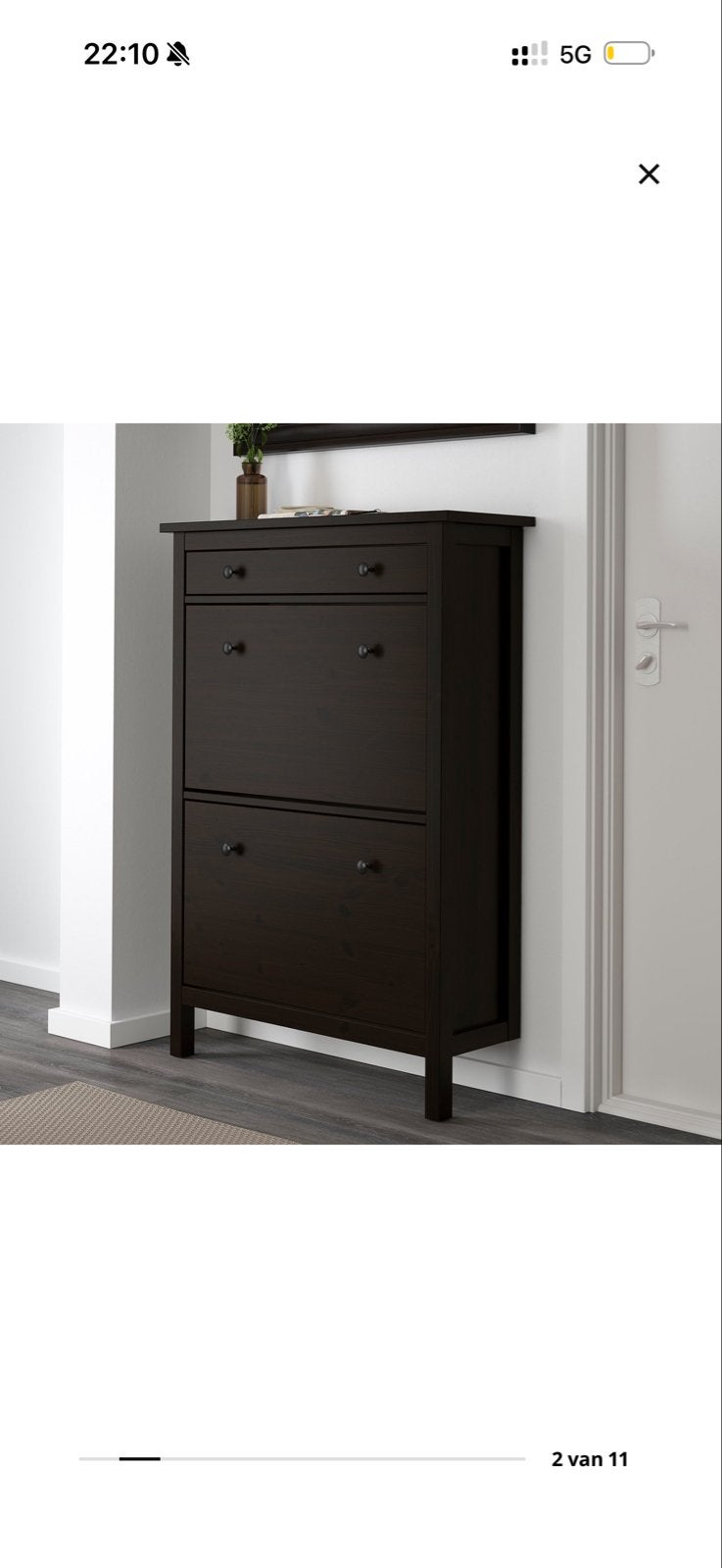 IKEA Hemnes schoenenkast en bijbehorende kapstok, Ophalen of Verzenden, Zo goed als nieuw