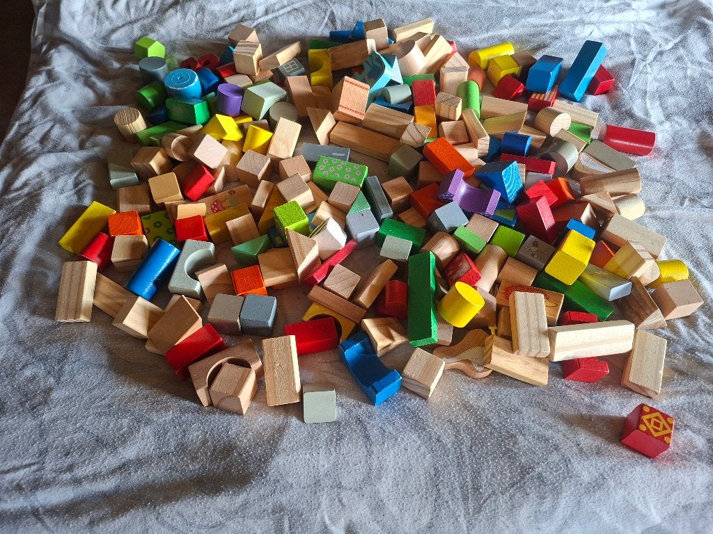 Blokken hout speelblokken speelgoed, Ophalen, Zo goed als nieuw, Overige typen